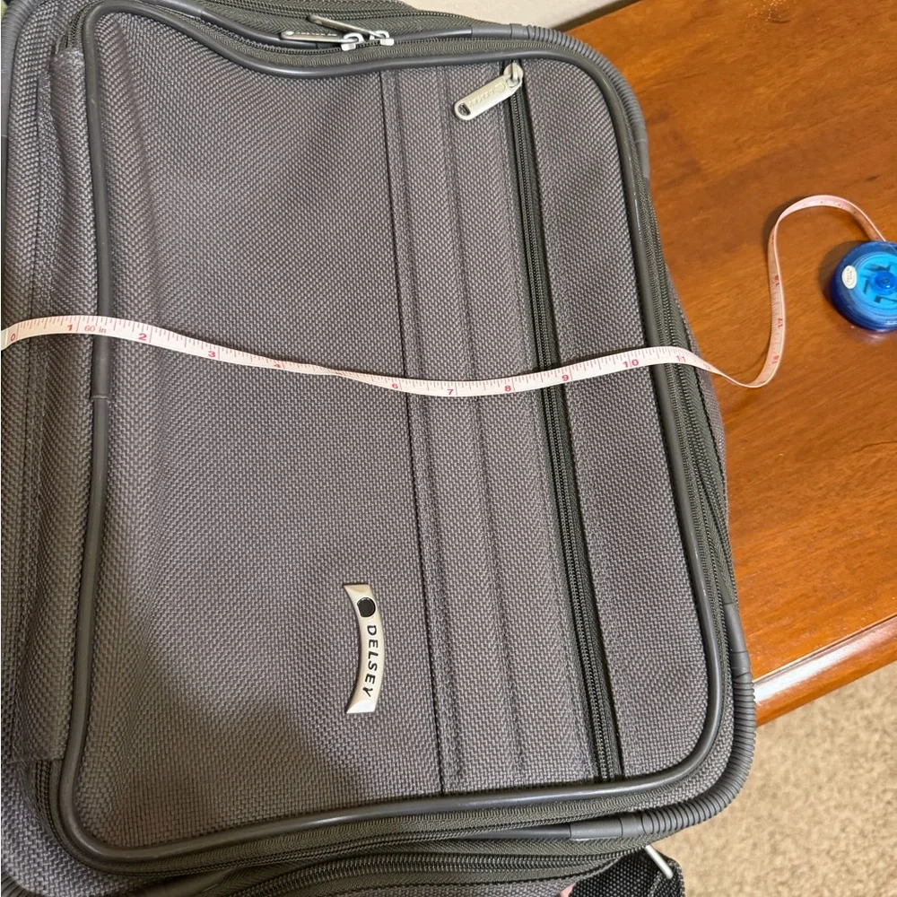 Delsey Carry On Luggage Nylon Gray Messenger Shoulder Bag 14”x11”x 7”